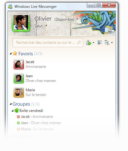 Vos contacts favoris